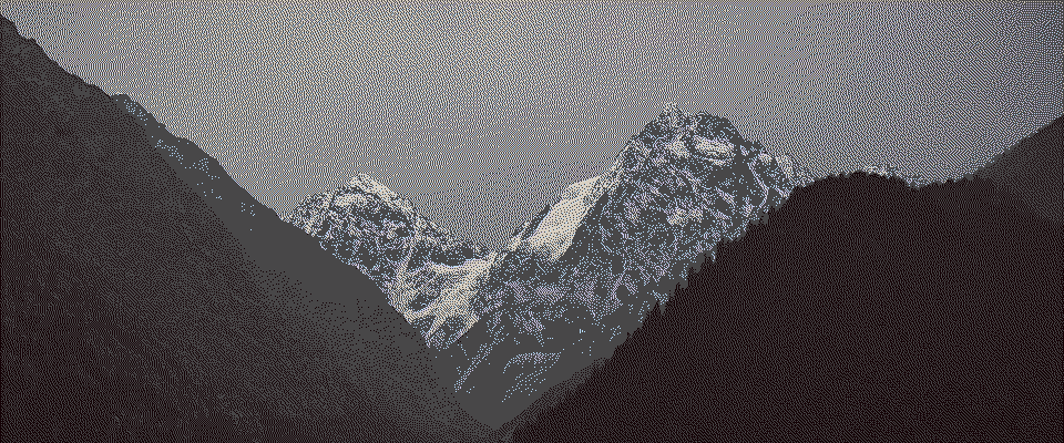 Snow peaks under an overcast sky, Uttarakhand/Himachal