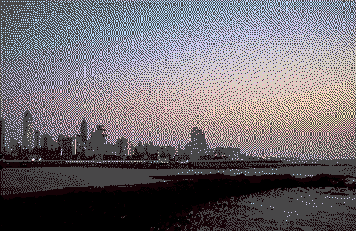 Mumbai skyline at dusk from the sea face