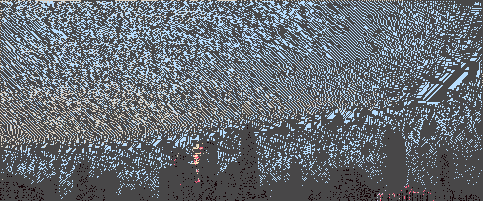 Nariman Point across the Arabian Sea, grey evening